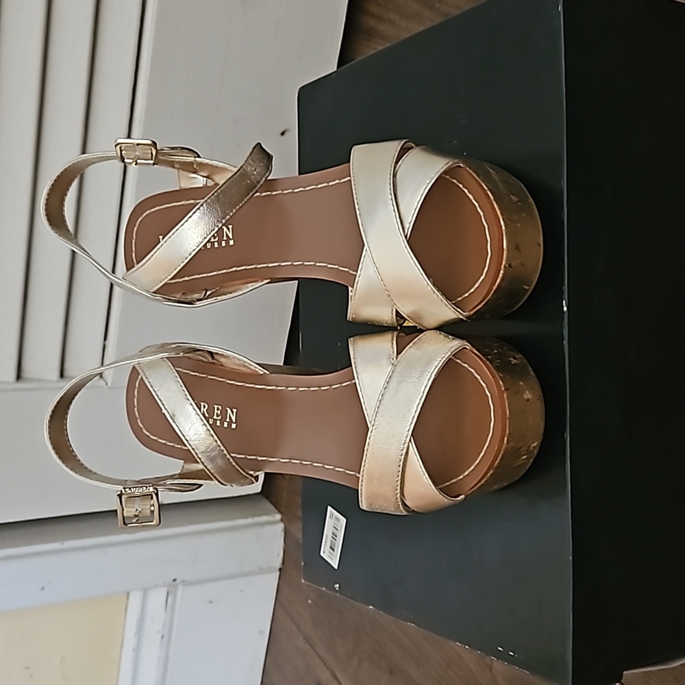 Lauren by Ralph Lauren gold wedge sandal
